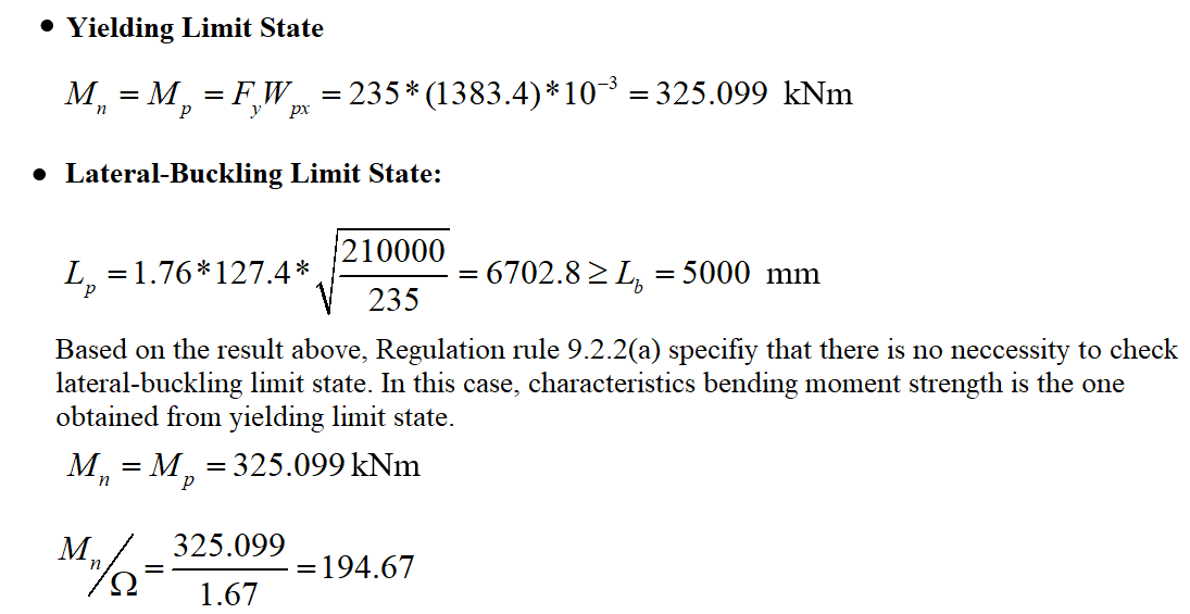 Crane Beam Design Sample Calculation