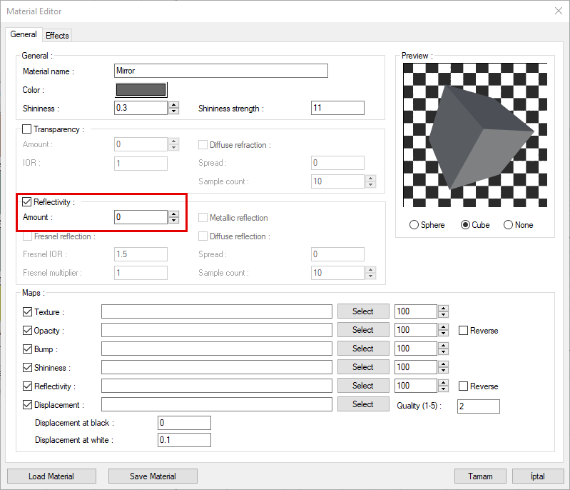 Creating Mirror Material